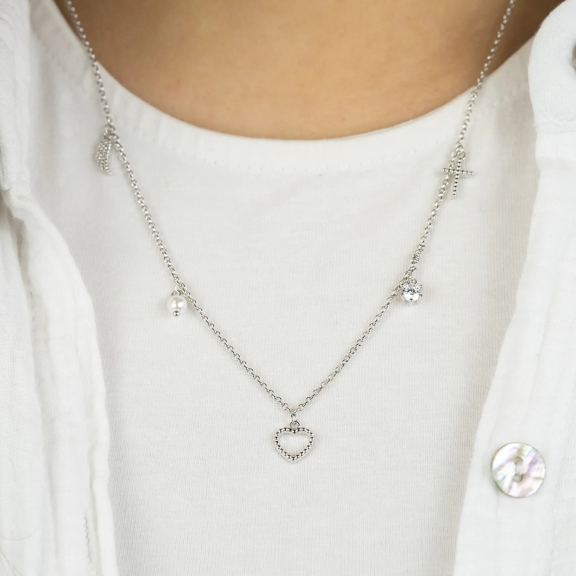 Halskette 925er Silber Glaube Liebe Hoffnung mit Zirkonia sold by Engelsrufer product image thumbnail 2