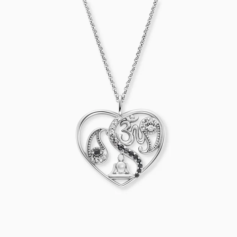 Halskette 925er Silber Yin Yang Herz mit Zirkonia sold by Engelsrufer