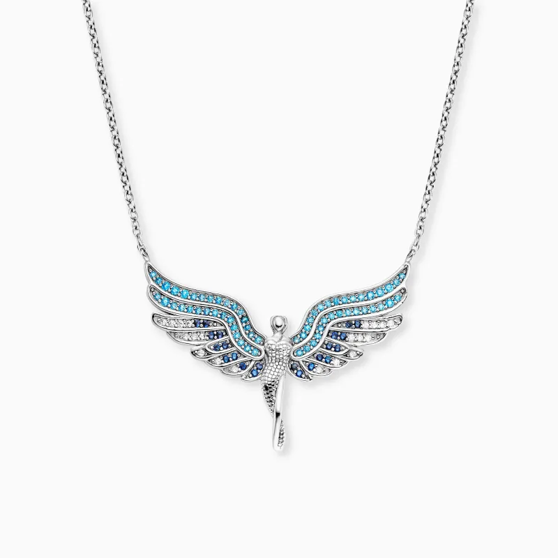 Halskette 925er Silber Schutzengel mit Zirkonia Multicolor sold by Engelsrufer