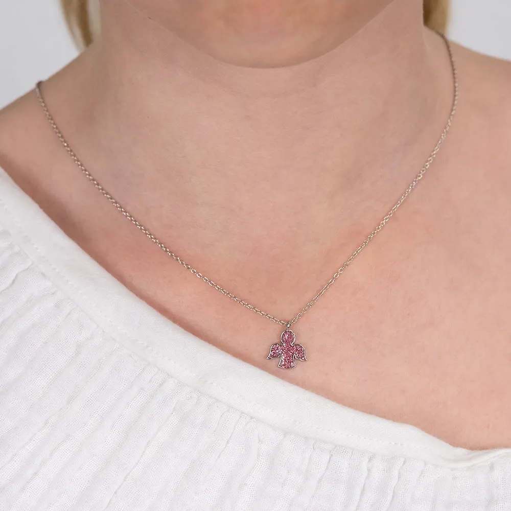 Kinder Halskette 925er Silber Glitzerengel mit Emaille sold by Engelsrufer product image thumbnail 2