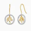 Ohrhänger 925er Silber Lebensbaum Bicolor Gold mit Zirkonia sold by Engelsrufer