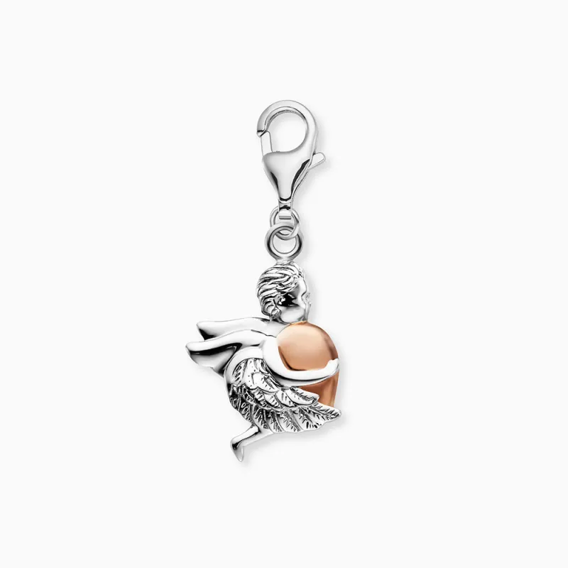 Charm 925er Silber Herzflügel Bicolor sold by Engelsrufer