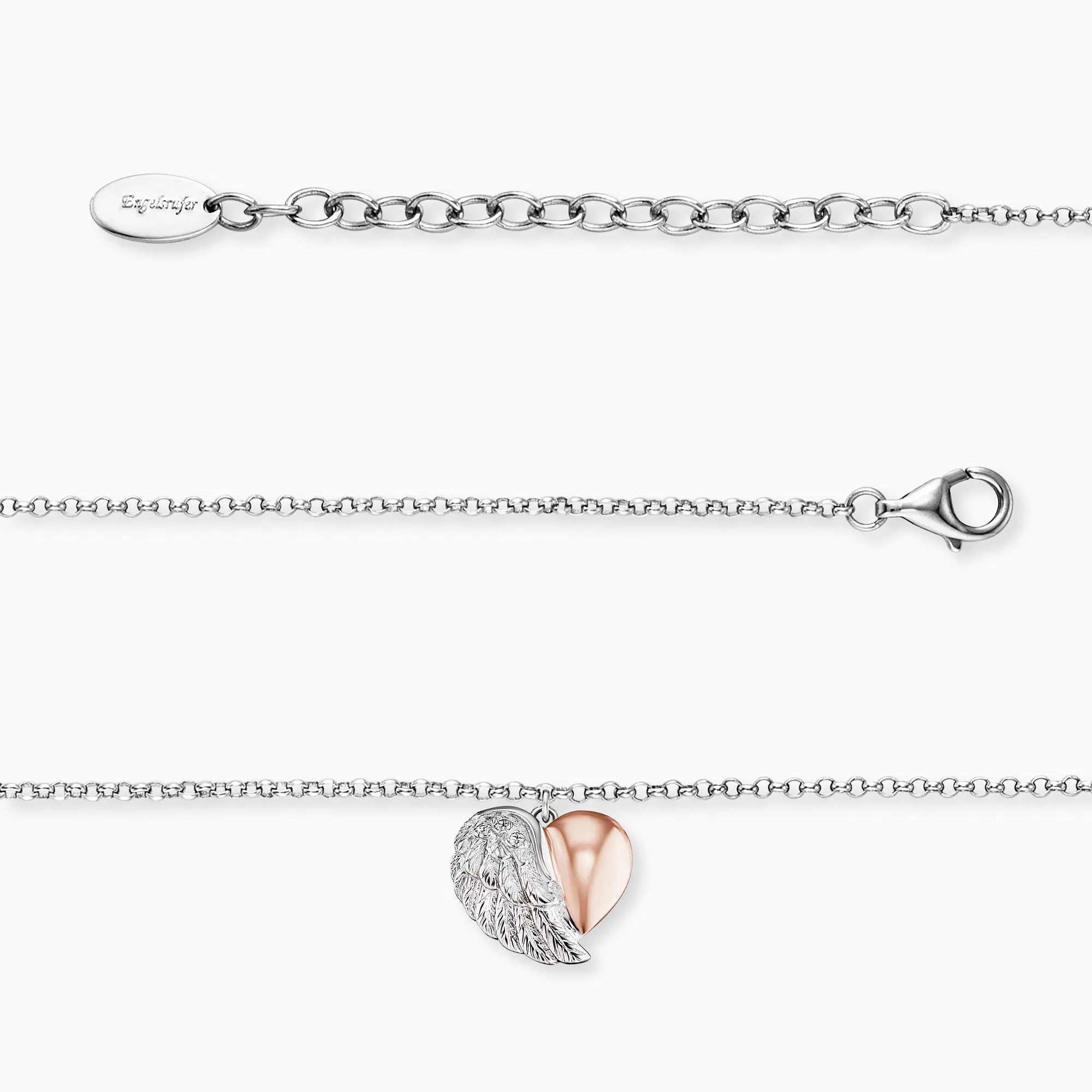 Fusskette 925er Silber Herzflügel Bicolor sold by Engelsrufer product image thumbnail 3