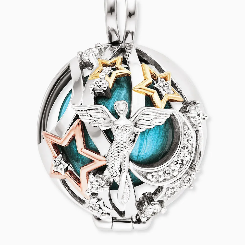 Halskette 925er Silber Heaven mit Klangkugel Türkis und Zirkonia Grösse S sold by Engelsrufer product image thumbnail 4