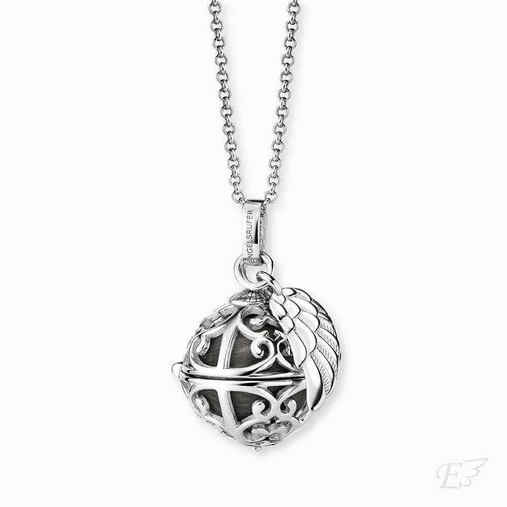 Halskette 925er Silber Engelsrufer mit Klangkugel Grau Größe XS sold by Engelsrufer