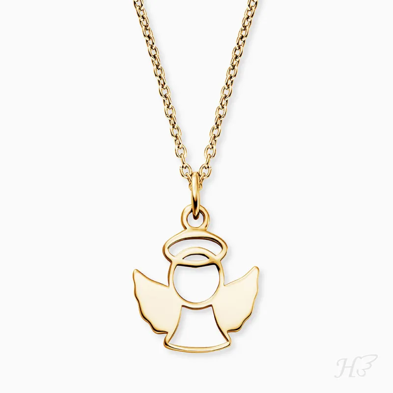 Engelsrufer Mädchen-Kinderkette in gold mit Haloangel sold by Engelsrufer