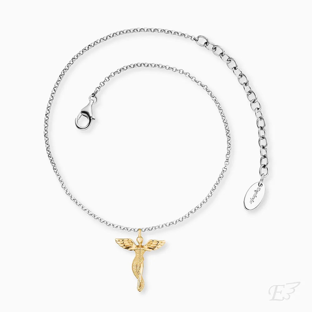 Fußkette 925er Silber Schutzengel Bicolor sold by Engelsrufer
