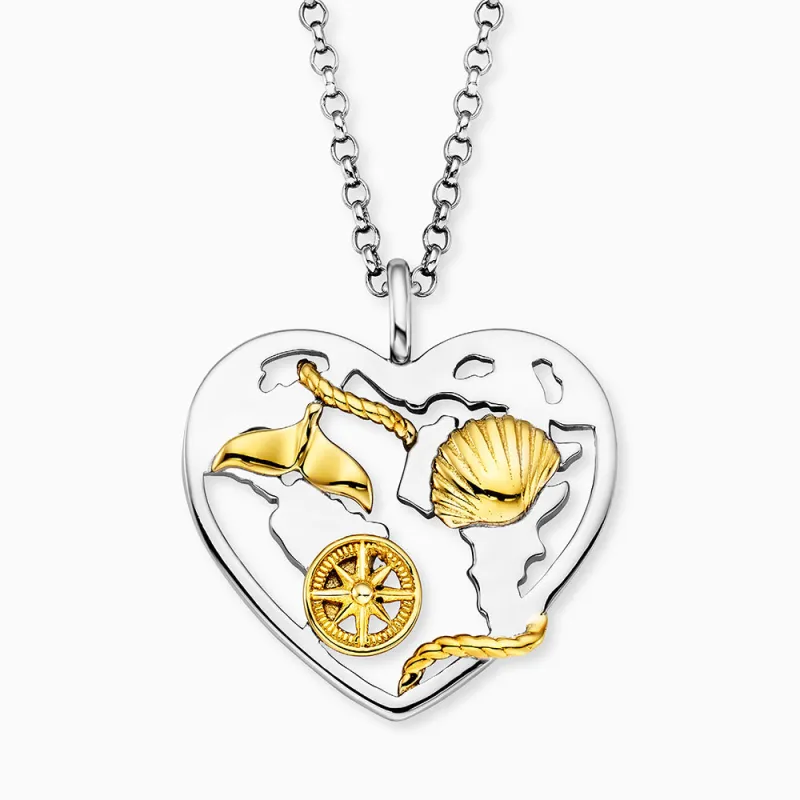 Halskette 925er Silber Aloha Herz Bicolor sold by Engelsrufer