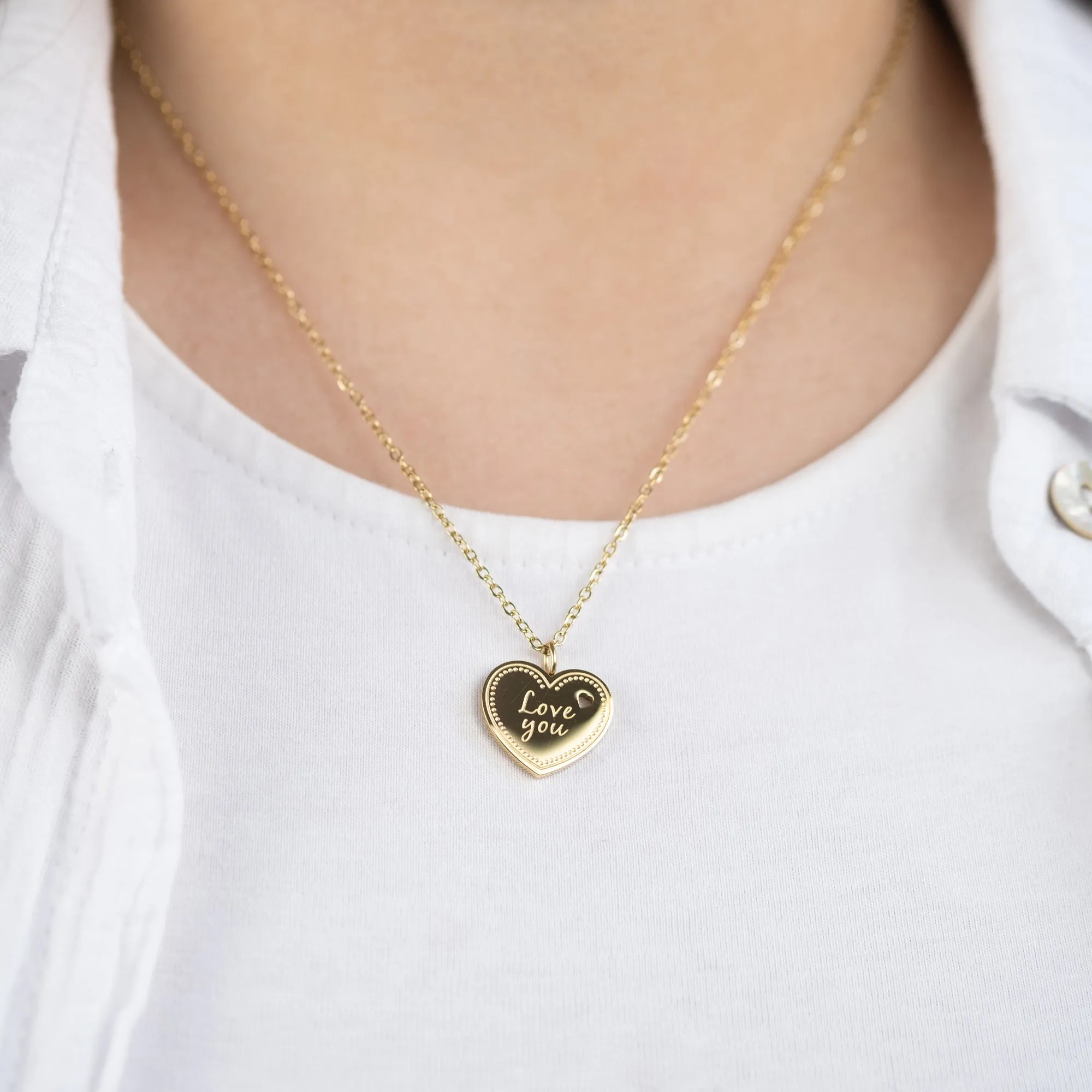 Grußkarte Love You mit Halskette Edelstahl Gold sold by Engelsrufer product image thumbnail 3