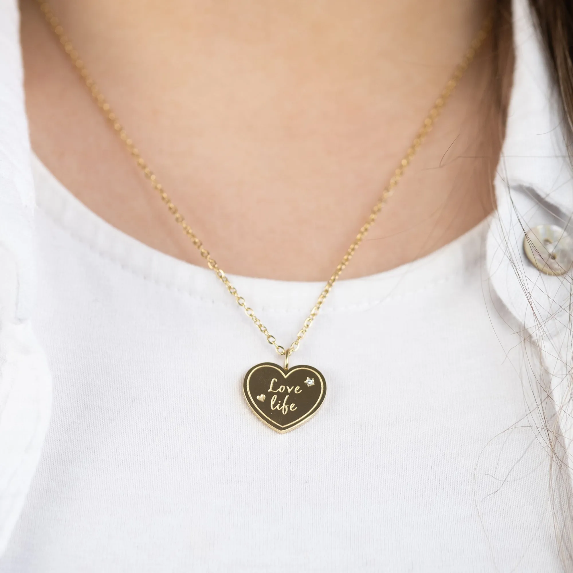 Grußkarte Love mit Halskette Edelstahl Gold sold by Engelsrufer product image thumbnail 3