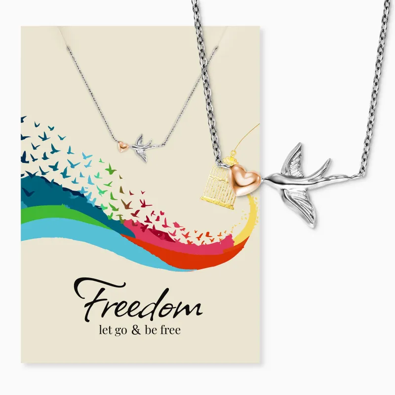 Grußkarte Freedom mit Halskette Edelstahl Bicolor sold by Engelsrufer