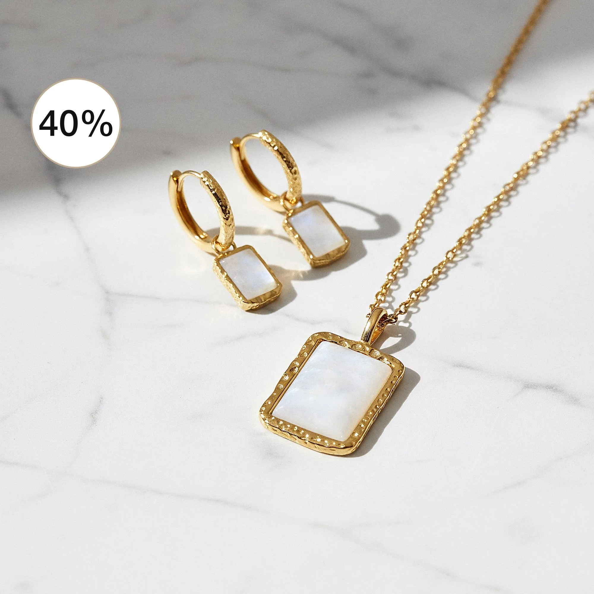 2er Schmuckset 925er Silber Halskette Creolen Pure Moon Gold sold by Engelsrufer