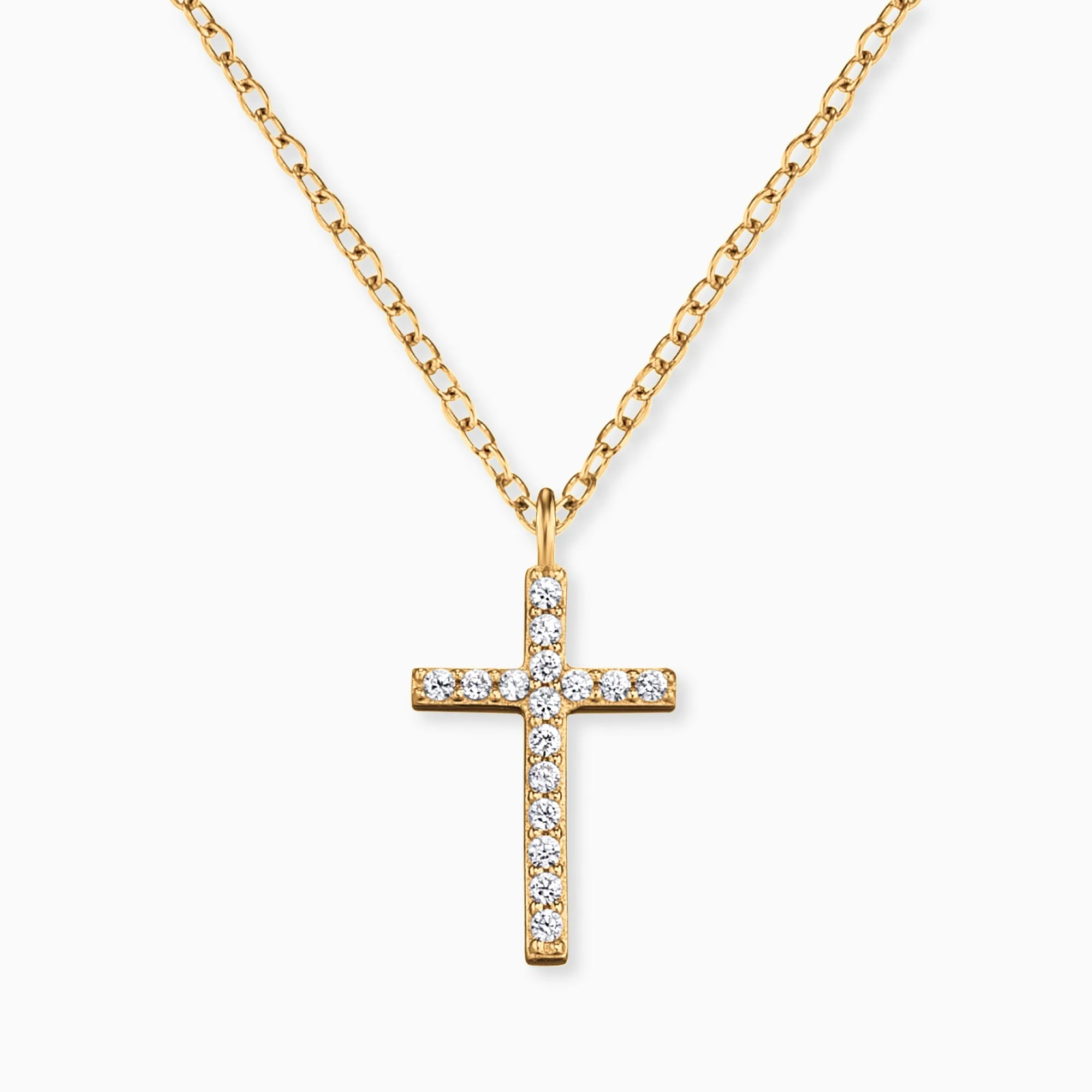 Halskette 375er Gold Kreuz mit Diamanten sold by Engelsrufer