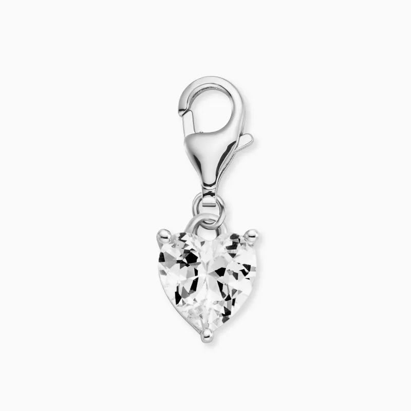 Charm 925er Silber Herz Shiny mit Zirkonia made by Engelsrufer