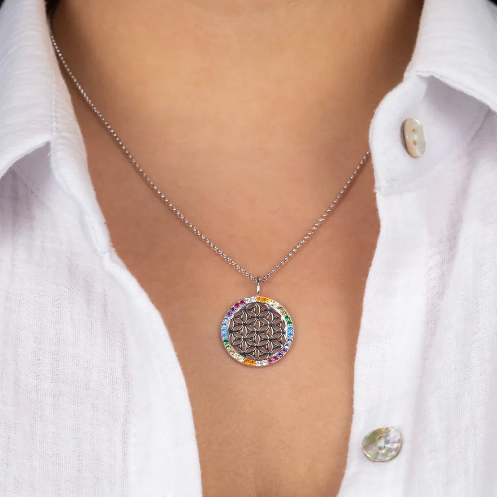Halskette 925er Silber Lebensblume mit Zirkonia gold · multicolor sold by Engelsrufer product image thumbnail 3