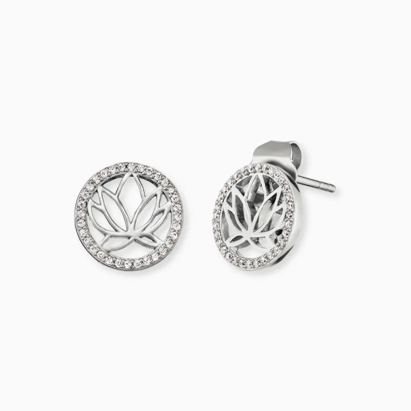 Engelsrufer Ohrringe Lotus silber mit Zirkonia sold by Engelsrufer