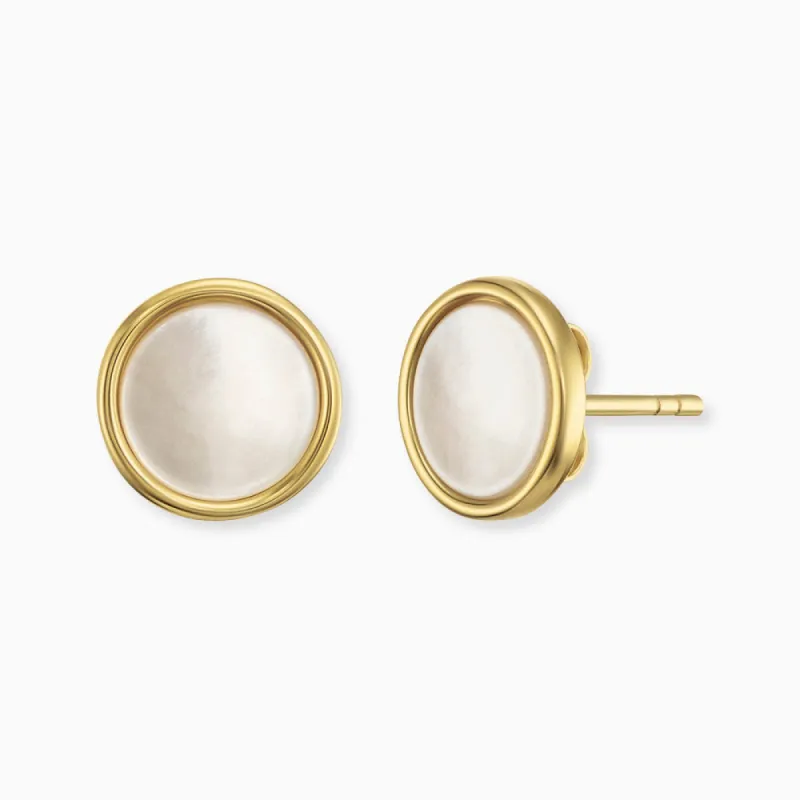 Ohrstecker 925er Silber Gold mit Muschelkern sold by Engelsrufer
