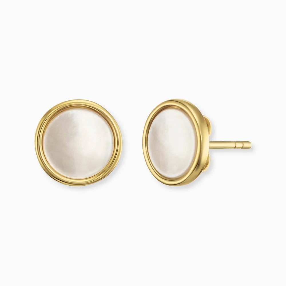 Ohrstecker 925er Silber Gold mit Muschelkern sold by Engelsrufer