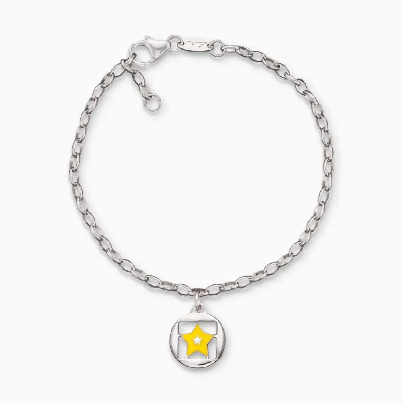 Kinder Armband 925er Silber Stern mit Emaille sold by Engelsrufer