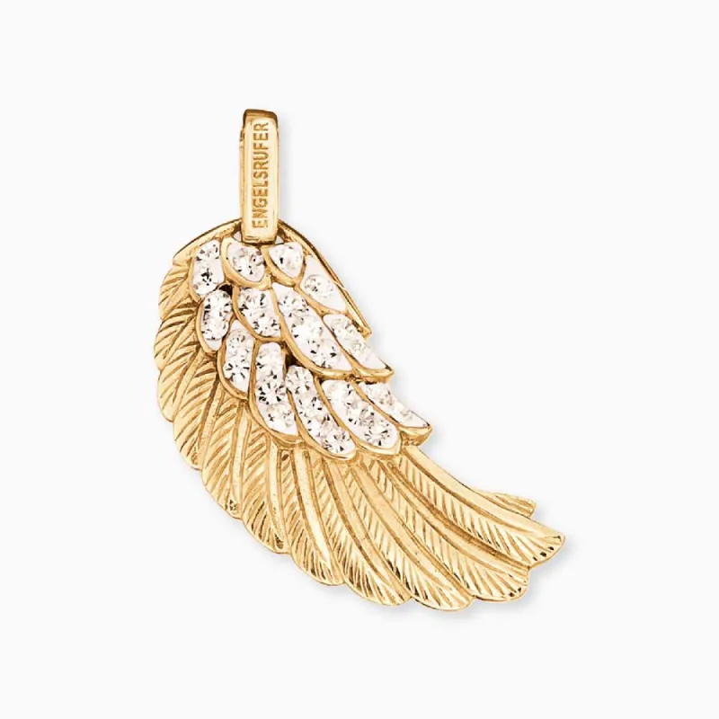 Anhänger 925er Silber Flügel Gold mit Kristallen sold by Engelsrufer