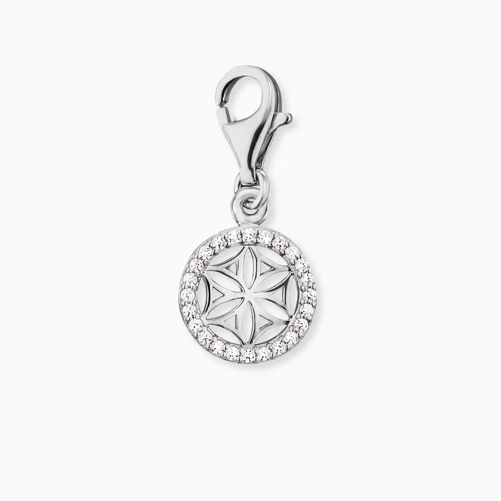Charm 925er Silber Lebensblume mit Zirkonia sold by Engelsrufer