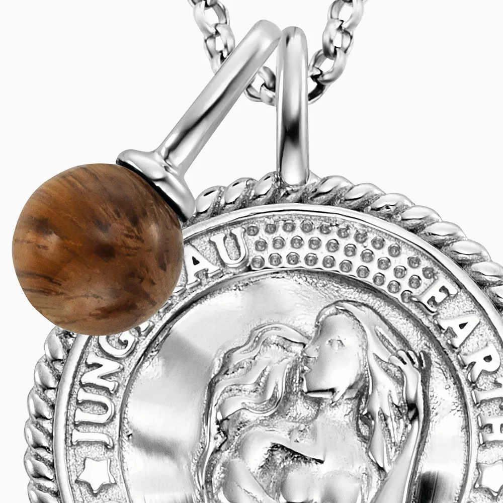 Halskette 925er Silber Jungfrau mit Kraftstein Tigerauge und Zirkonia sold by Engelsrufer product image thumbnail 2