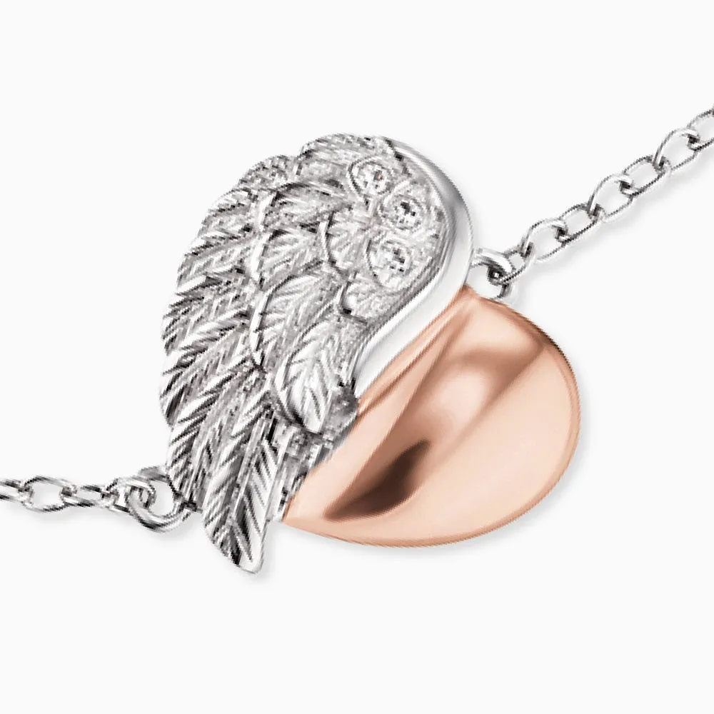 Armband 925er Silber Herzflügel Bicolor mit Zirkonia sold by Engelsrufer product image thumbnail 2