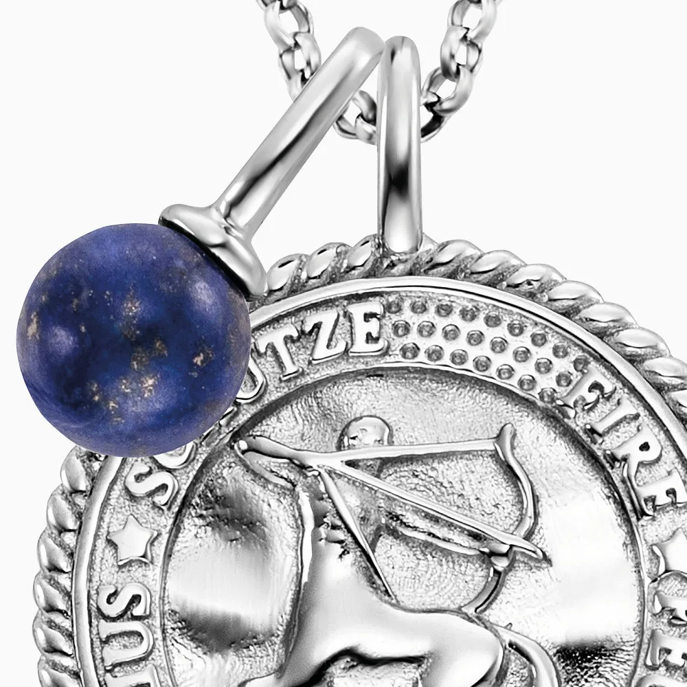 Halskette 925er Silber Schütze mit Kraftstein Lapislazuli und Zirkonia sold by Engelsrufer product image thumbnail 2