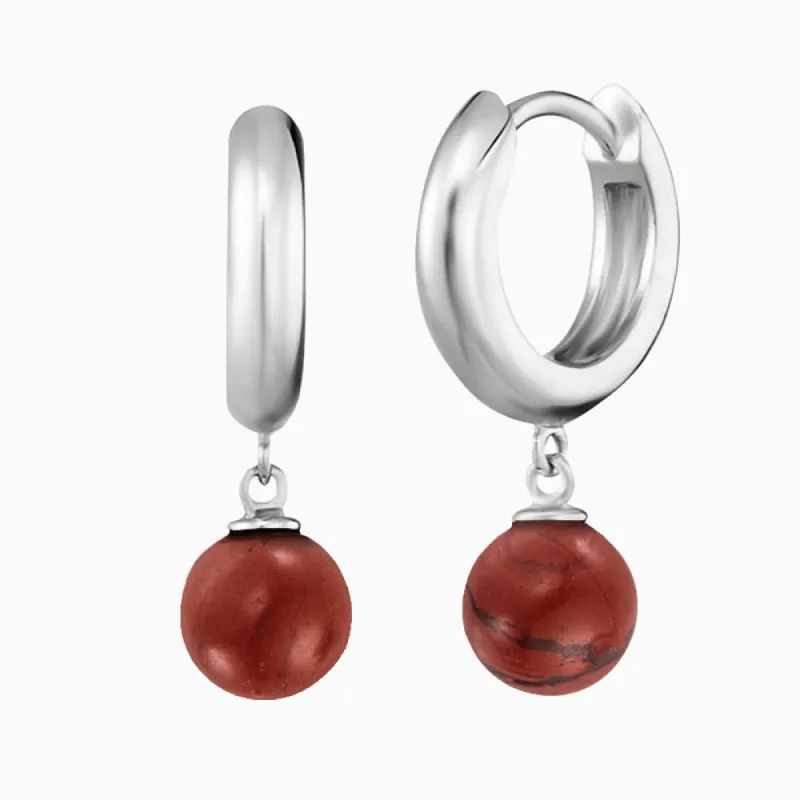 Creole 925er Silber mit Kraftstein Roter Jaspis sold by Engelsrufer