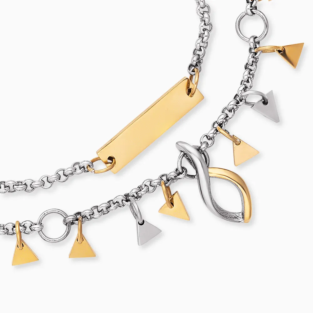 Duo 2 in 1: Armband Edelstahl BOHO Triangle Bicolor sold by Engelsrufer product image thumbnail 3