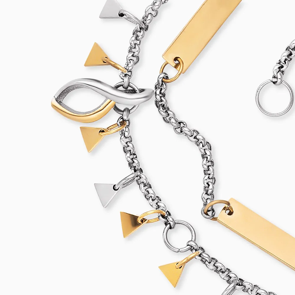 Duo 2 in 1: Armband Edelstahl BOHO Triangle Bicolor sold by Engelsrufer product image thumbnail 2