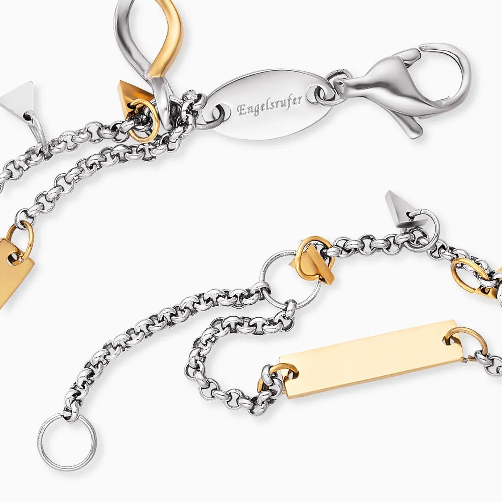 Duo 2 in 1: Armband Edelstahl BOHO Triangle Bicolor sold by Engelsrufer product image thumbnail 4