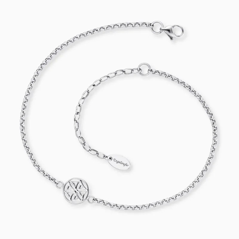 Fußkette Edelstahl Lebensblume sold by Engelsrufer