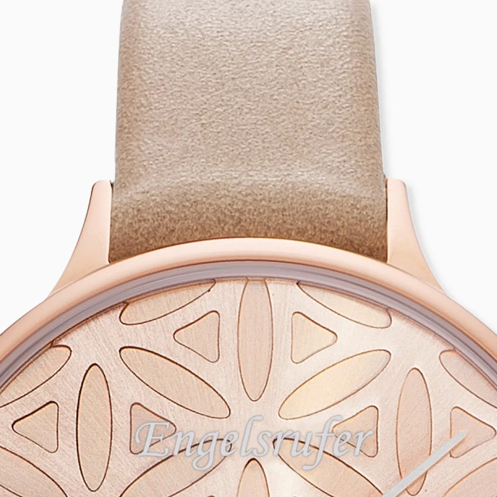 Uhr Edelstahl Lebensblume Rosegold mit Nubuk Lederband Hellbraun sold by Engelsrufer product image thumbnail 5