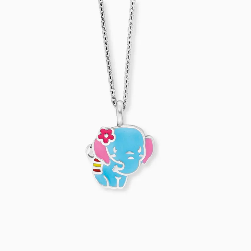 Kinder Halskette 925er Silber Elefant mit Emaille sold by Engelsrufer