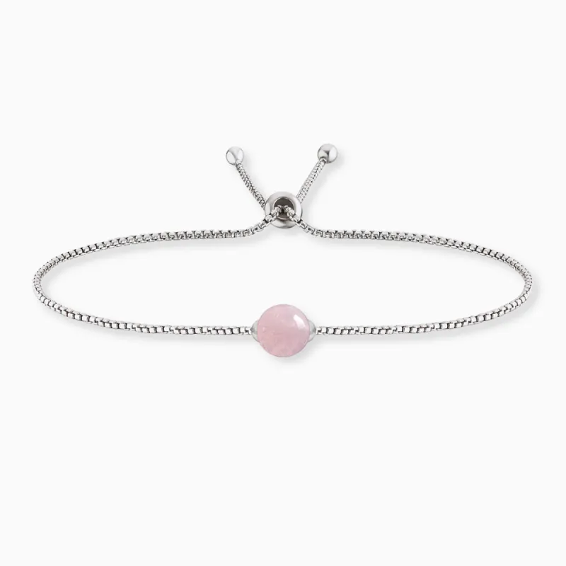 Armband 925er Silber mit Kraftstein Rosenquarz sold by Engelsrufer