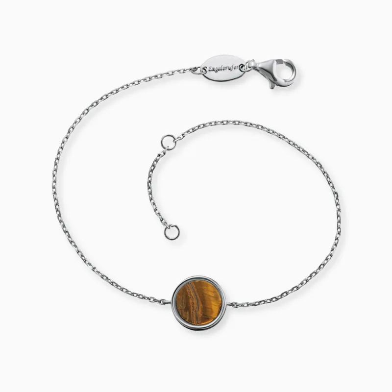 Armband 925er Silber mit Kraftstein Tigerauge sold by Engelsrufer