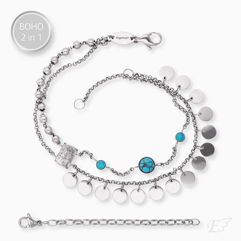 Duo 2 in 1: Armband Edelstahl BOHO Lebensbaum sold by Engelsrufer