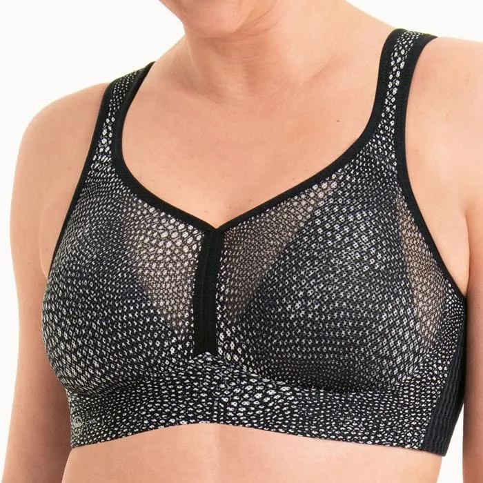 Anita Active Air Control Sports Bra DeltaPad Black Bubble Grey sold by Envie Lingerie product image thumbnail 2