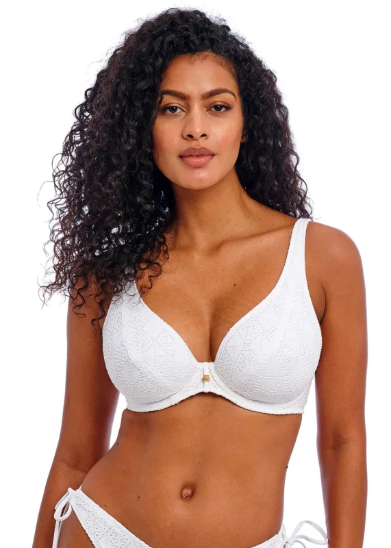 Freya Nomad Nights High Apex Bikini Top White sold by Envie Lingerie