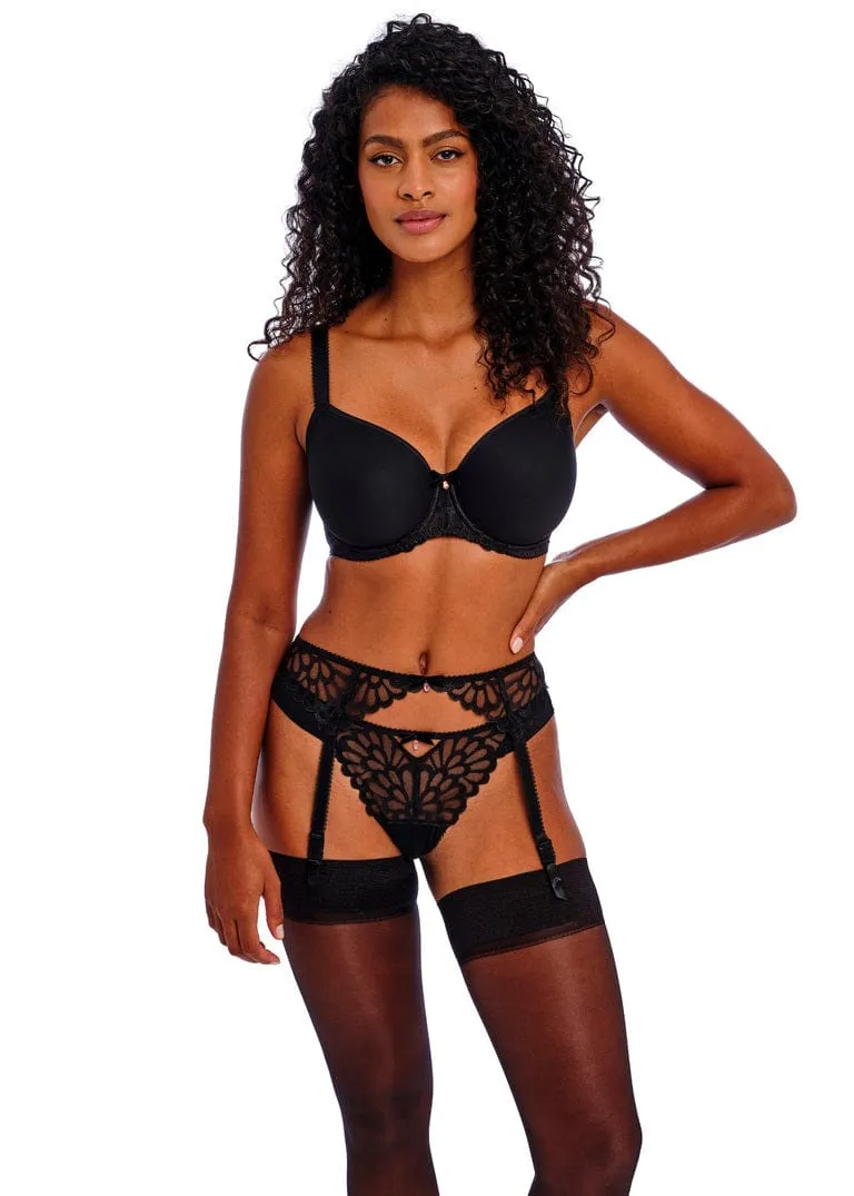 Freya Loveland Bombshell Black Suspender | Luxury Art Deco Lingerie sold by Envie Lingerie product image thumbnail 2