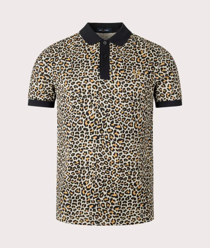 Leopard Print Polo Shirt made by Fred Perry