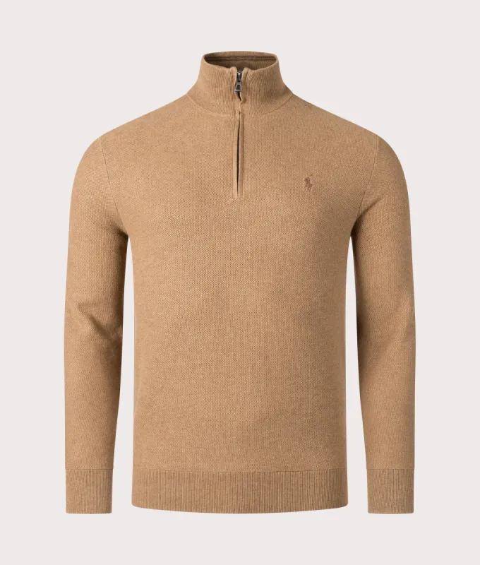 Quarter Zip Contrast Logo Jumper sold by EQVVS