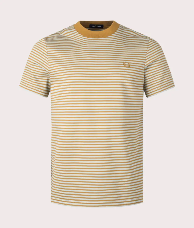 Fine Stripe Heavy Weight T-Shirt made by Fred Perry