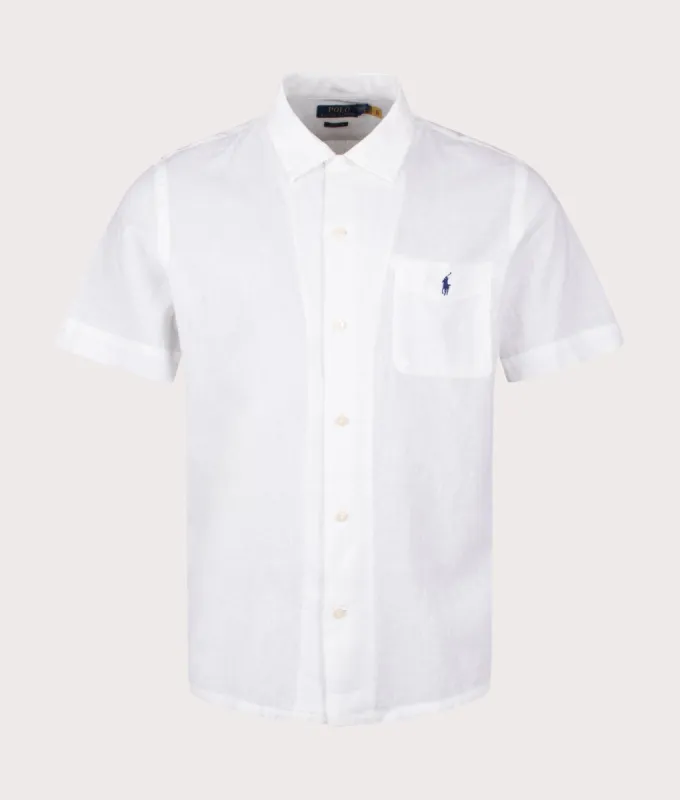 Classic Fit Short Sleeve Linen Blend Camp Shirt sold by EQVVS