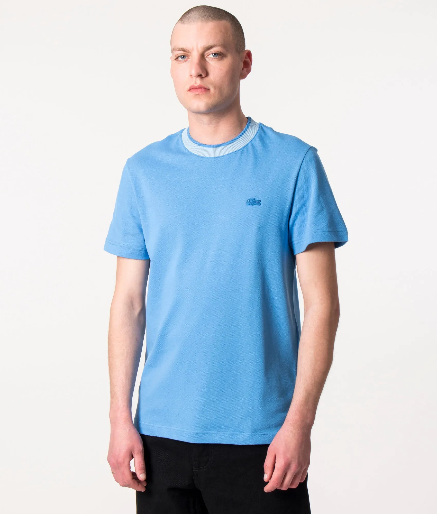 Stretch Pique Striped Collar T-Shirt sold by EQVVS