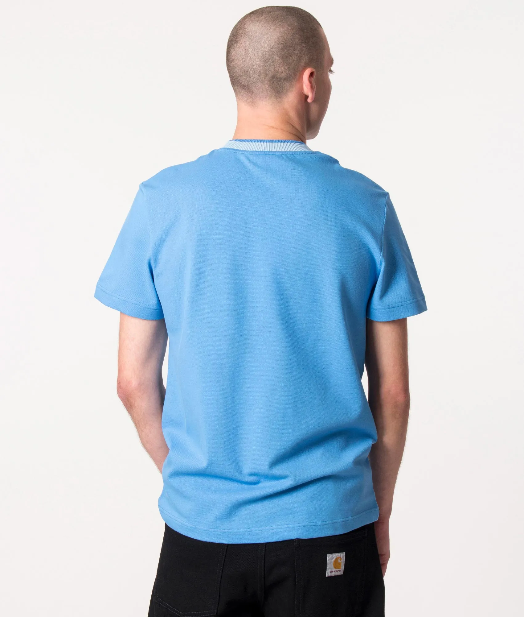 Stretch Pique Striped Collar T-Shirt sold by EQVVS product image thumbnail 3