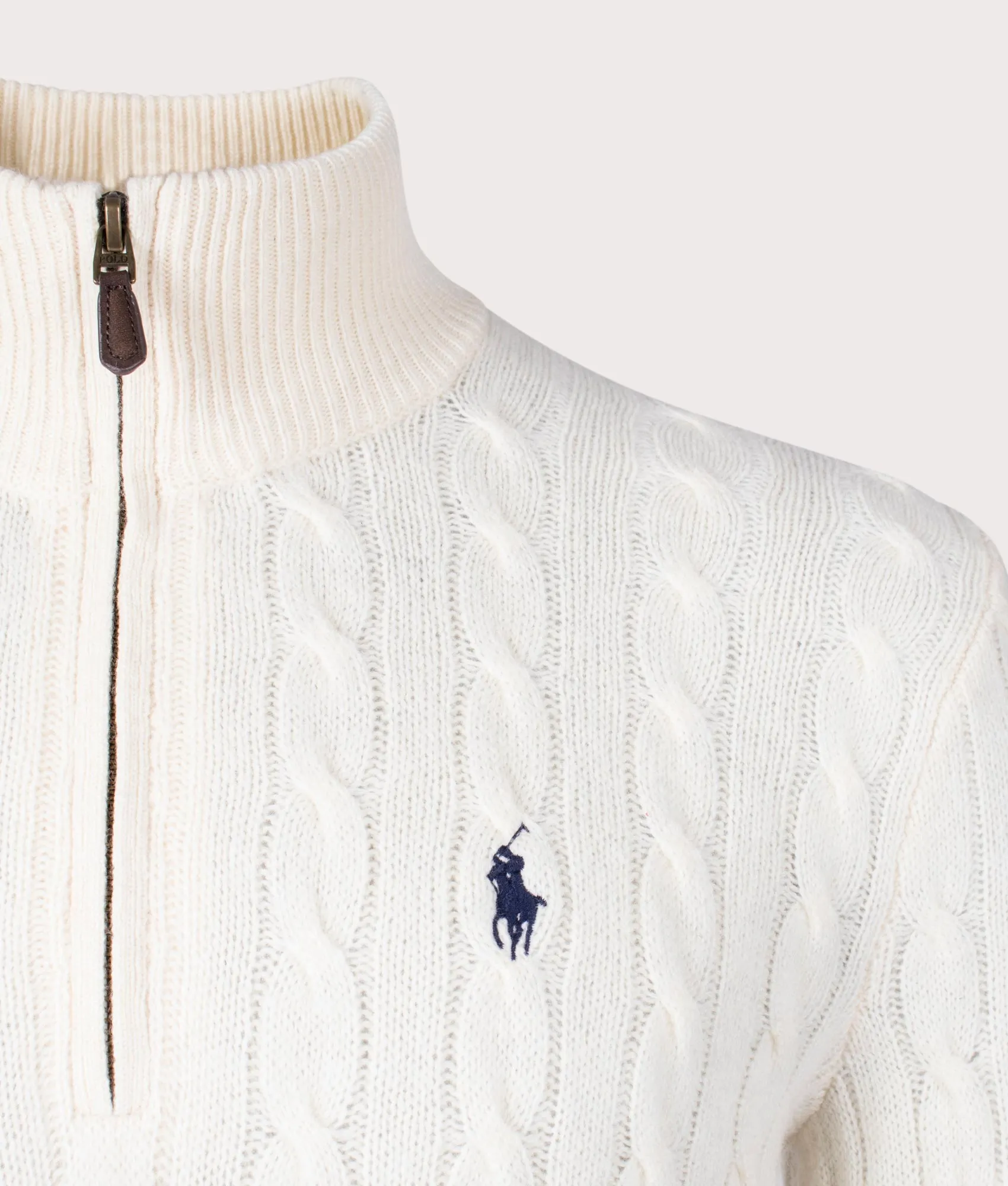 Cashmere Blend Quarter Zip Cable Knit Jumper sold by EQVVS product image thumbnail 2