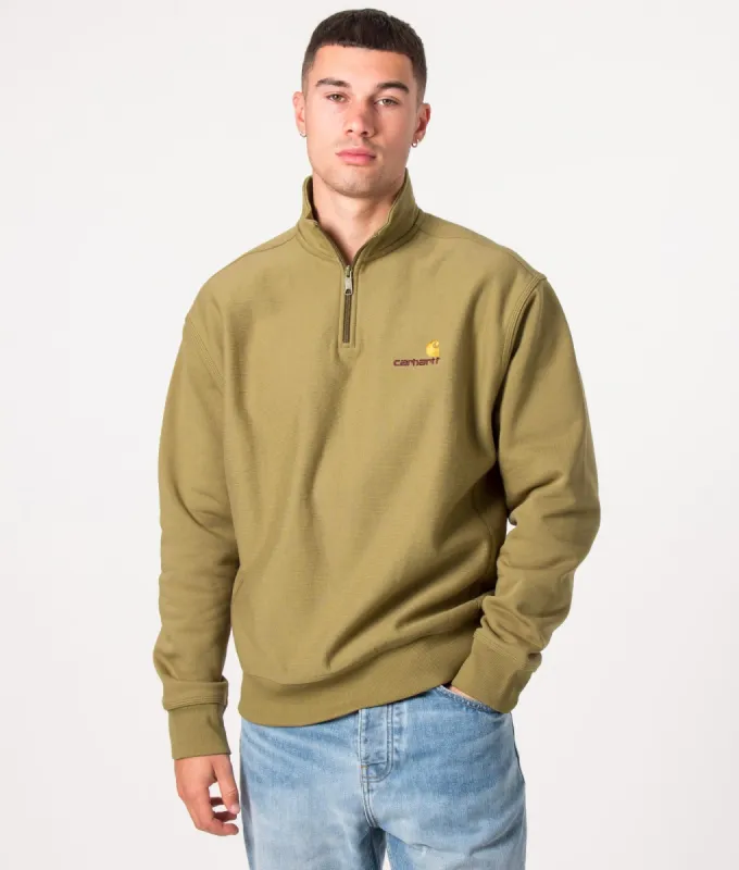 Relaxed Fit Quarter Zip American Script Sweatshirt sold by EQVVS