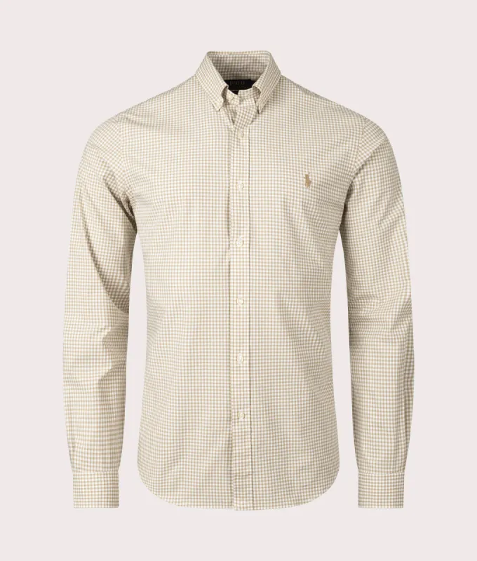 Slim Fit Gingham Stretch Poplin Shirt sold by EQVVS